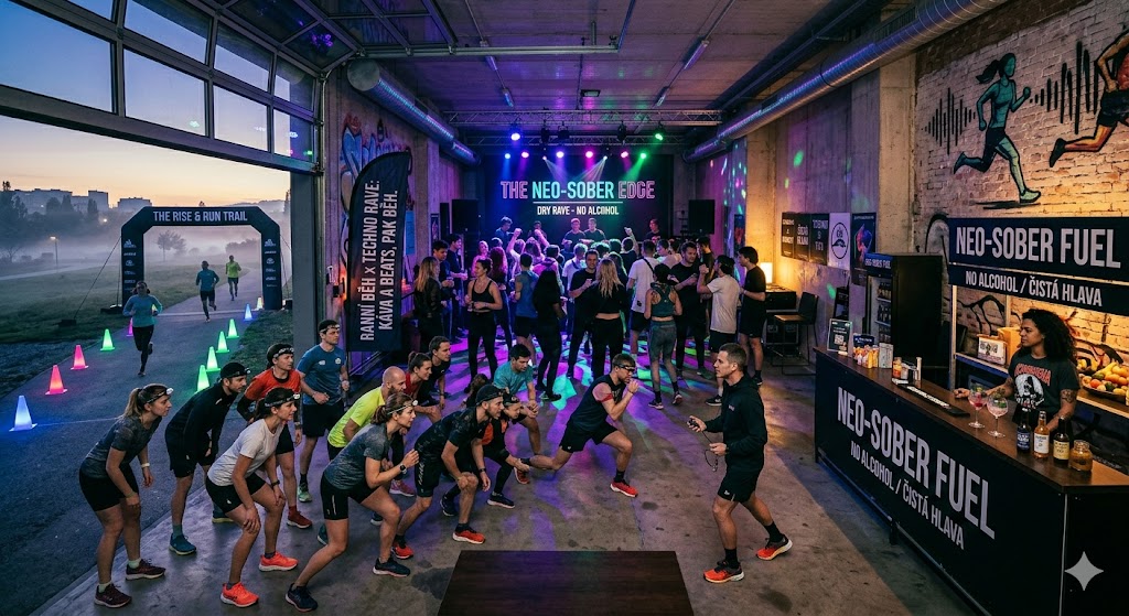 Neo-sober edge ranní běh, dry rave a nealko bar